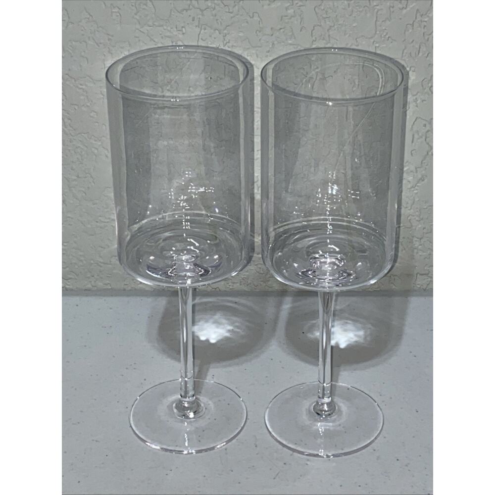 77 Hippos Cylindrical Long Stem Wine Glass Wedding Set 6 Glasses 3 Sets Of 2 NEW